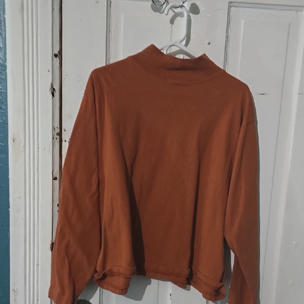 Rust Orange Long Sleeve Top